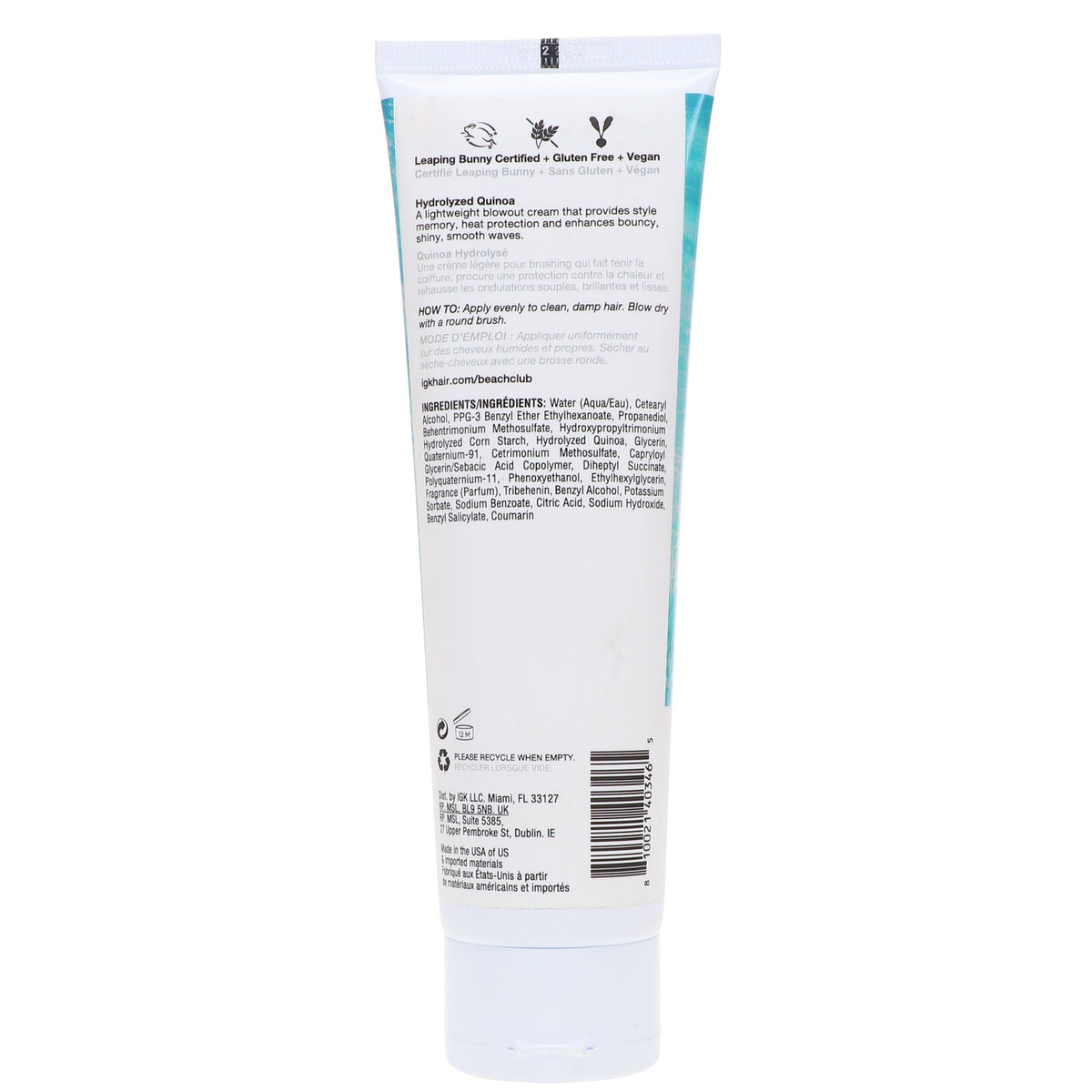 IGK Beach Club Style Memory Blowout Cream 4.5 oz - Volumizing Hair Styling