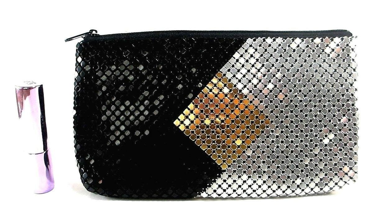 Metal Mesh Cosmetic Bag Travel Makeup Bag with Zipper - Multiple Colors