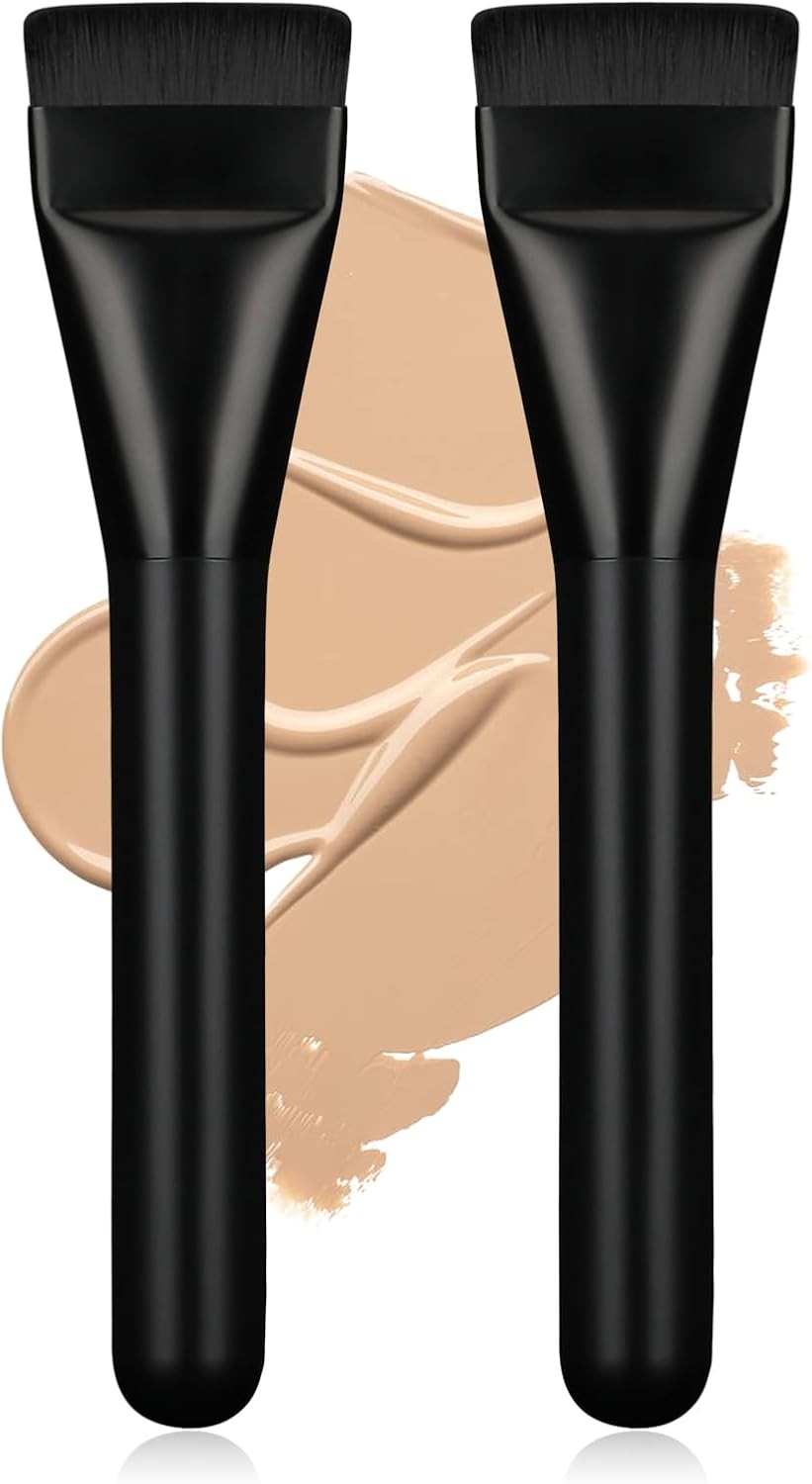 Flat Foundation Brush for Makeup & Facial Masks - 2 Pcs