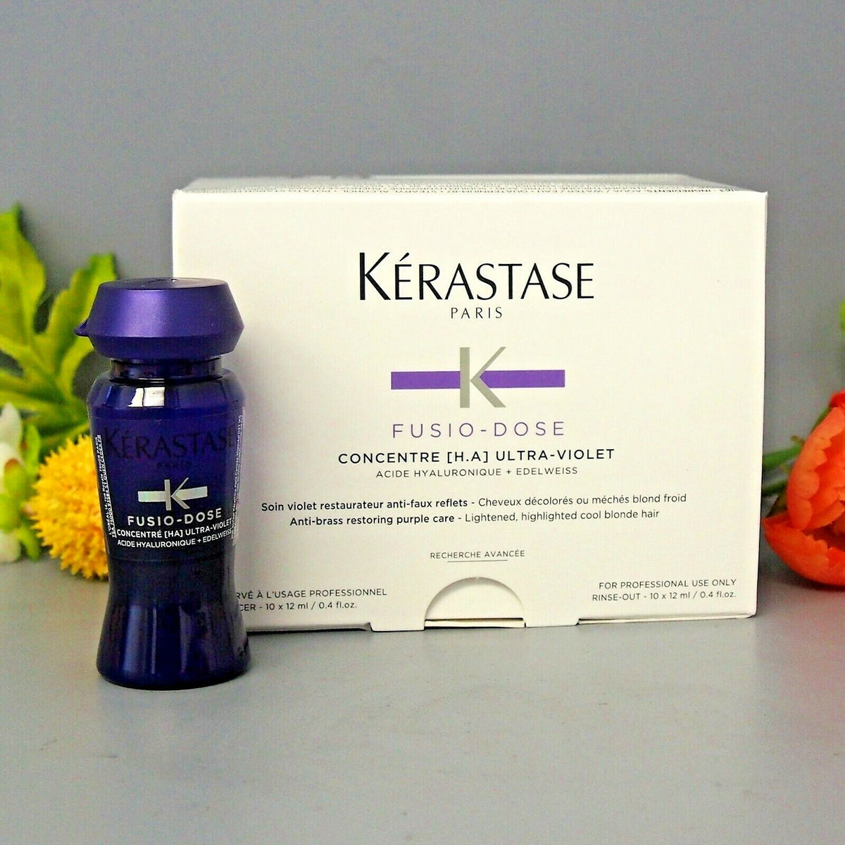 Kerastase Fusio Dose [H.A] Ultra-Violet Blonde Hair Treatment - 10x12ml Vials with Sprayer