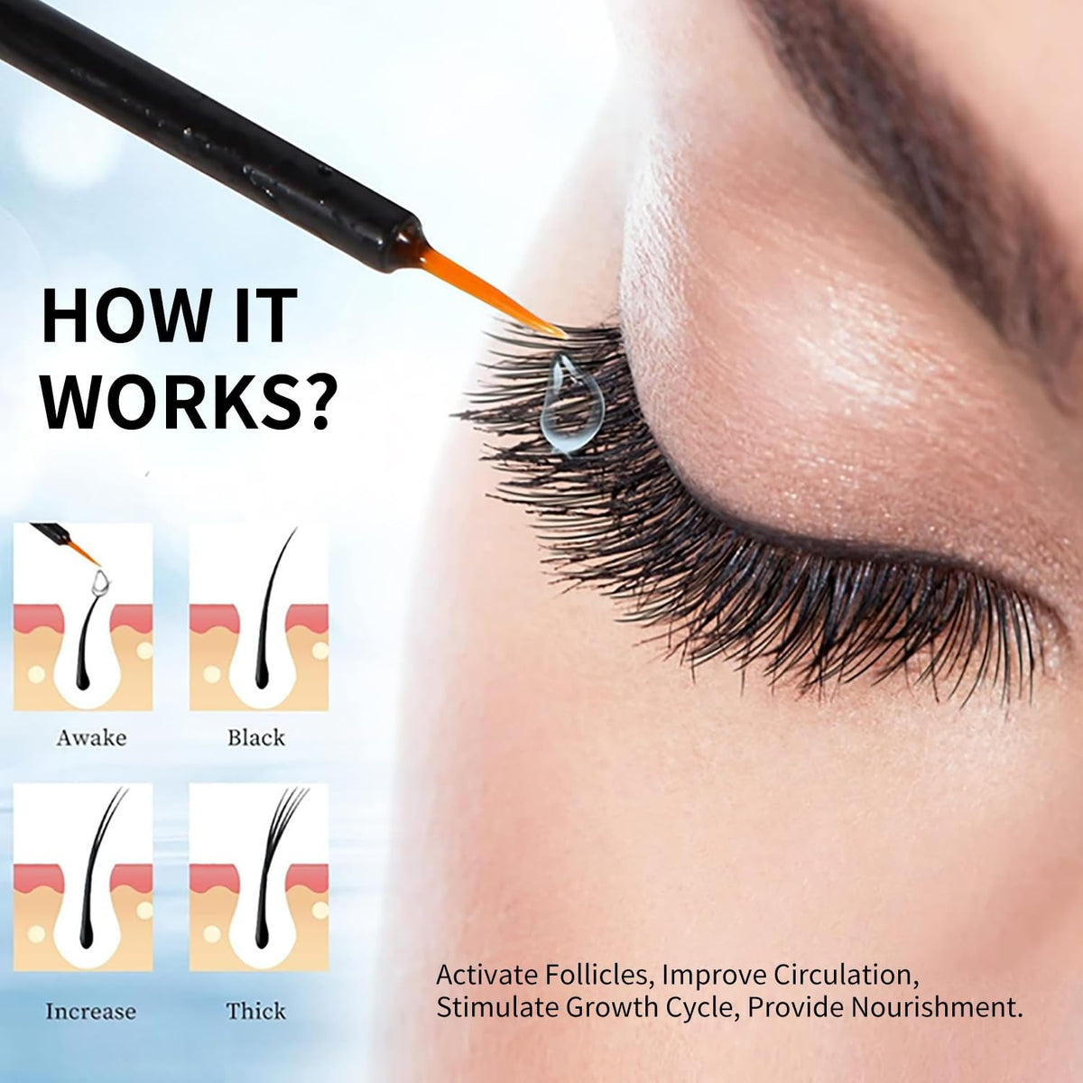 Eyelash Growth Serum for Longer, Fuller Lashes - Natural & Easy to Apply
