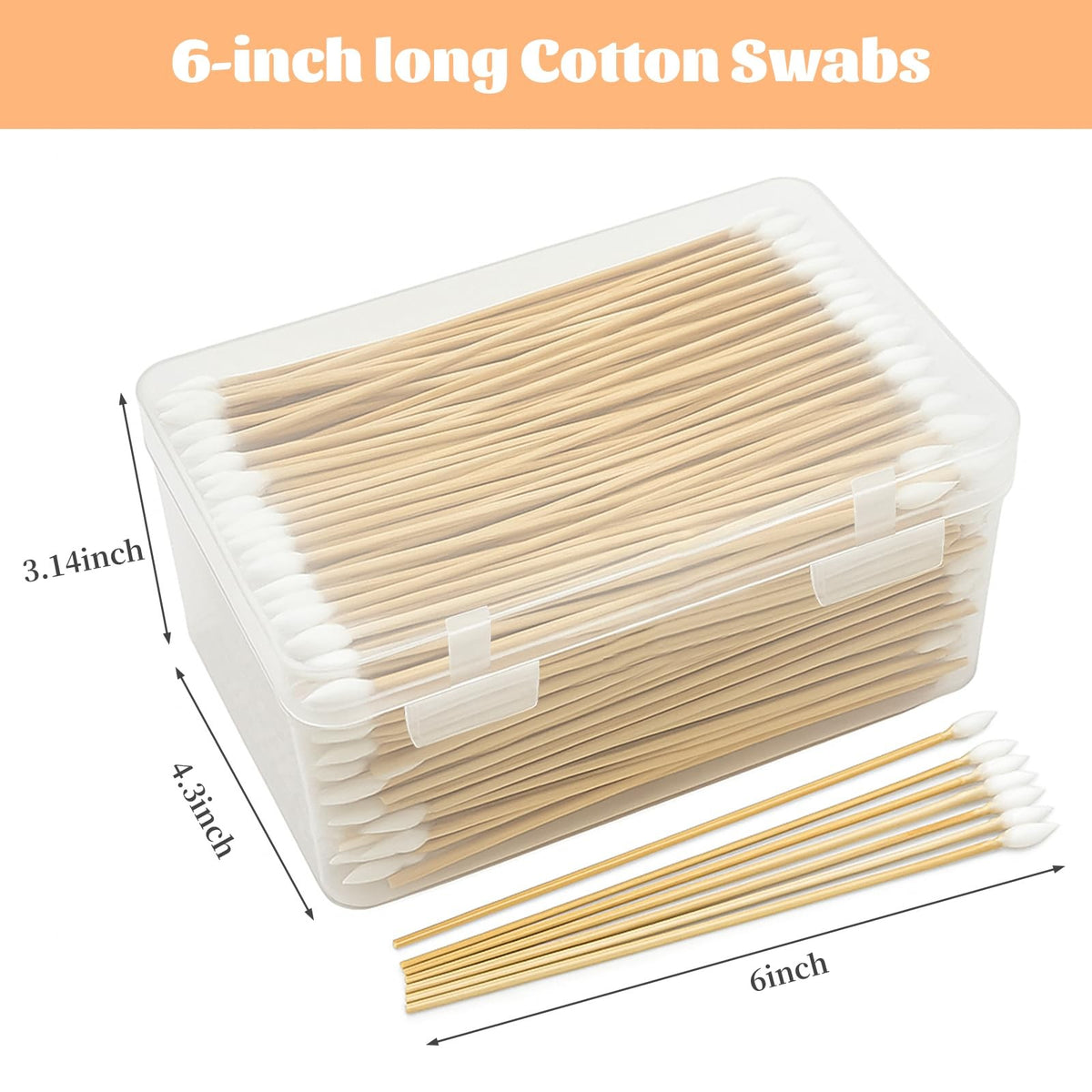 500 Pcs Pointed Cotton Swabs with Storage Case - Precision Cleaning Tools