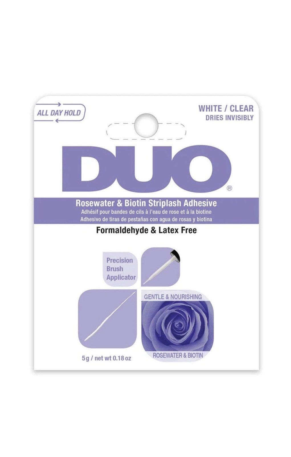 False Eyelash Adhesive with Rosewater & Biotin - Clear, 0.18 oz