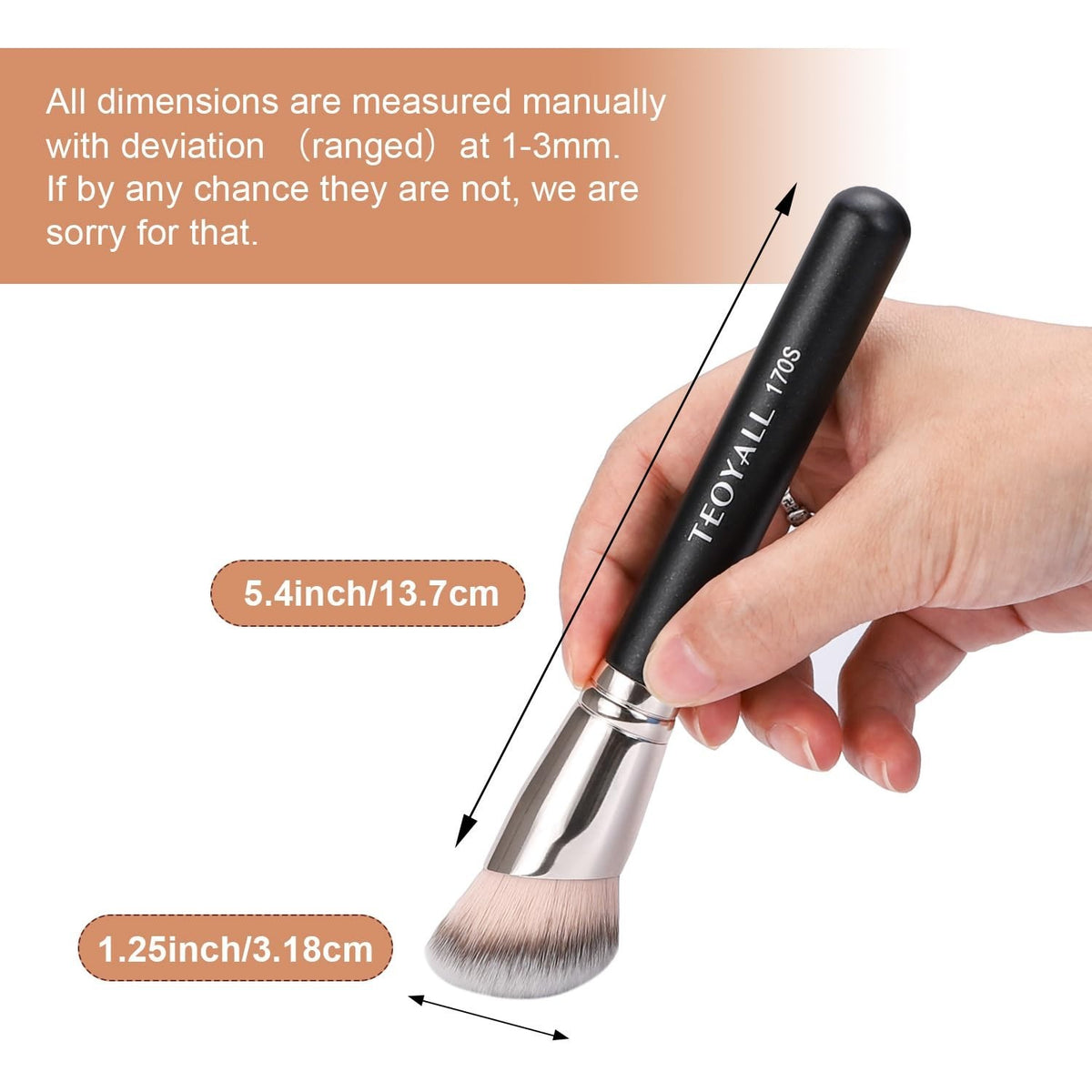 Angled Foundation Brush for Full Coverage & Seamless Makeup Application