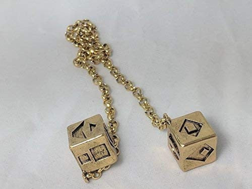 Antique Gold Weathered 3D Dice Jewelry Box – 10.5 Inch Long, Cubed Design