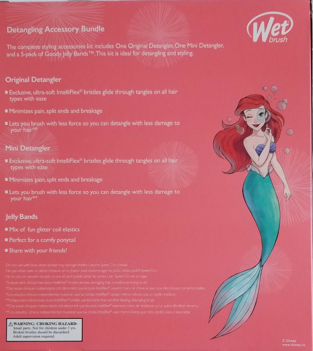 Disney Princess Character Wet Brush Set with Detanglers & Jelly Bands - All Variants