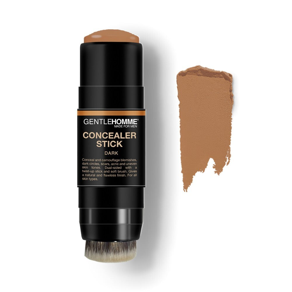Men's Concealer Stick with Brush - Acne Blemish Coverage, 4 Shades Matte Finish