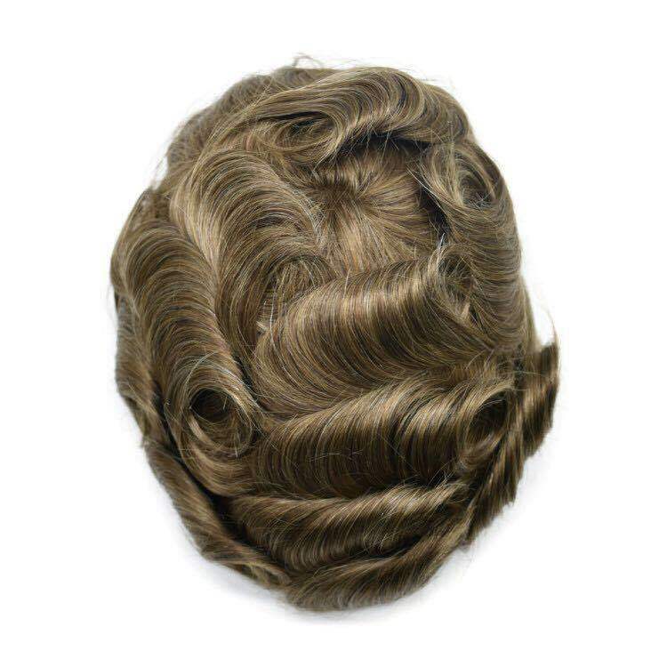 Men's Human Hair Toupee Replacement System - Ultra Thin Skin Hairpiece