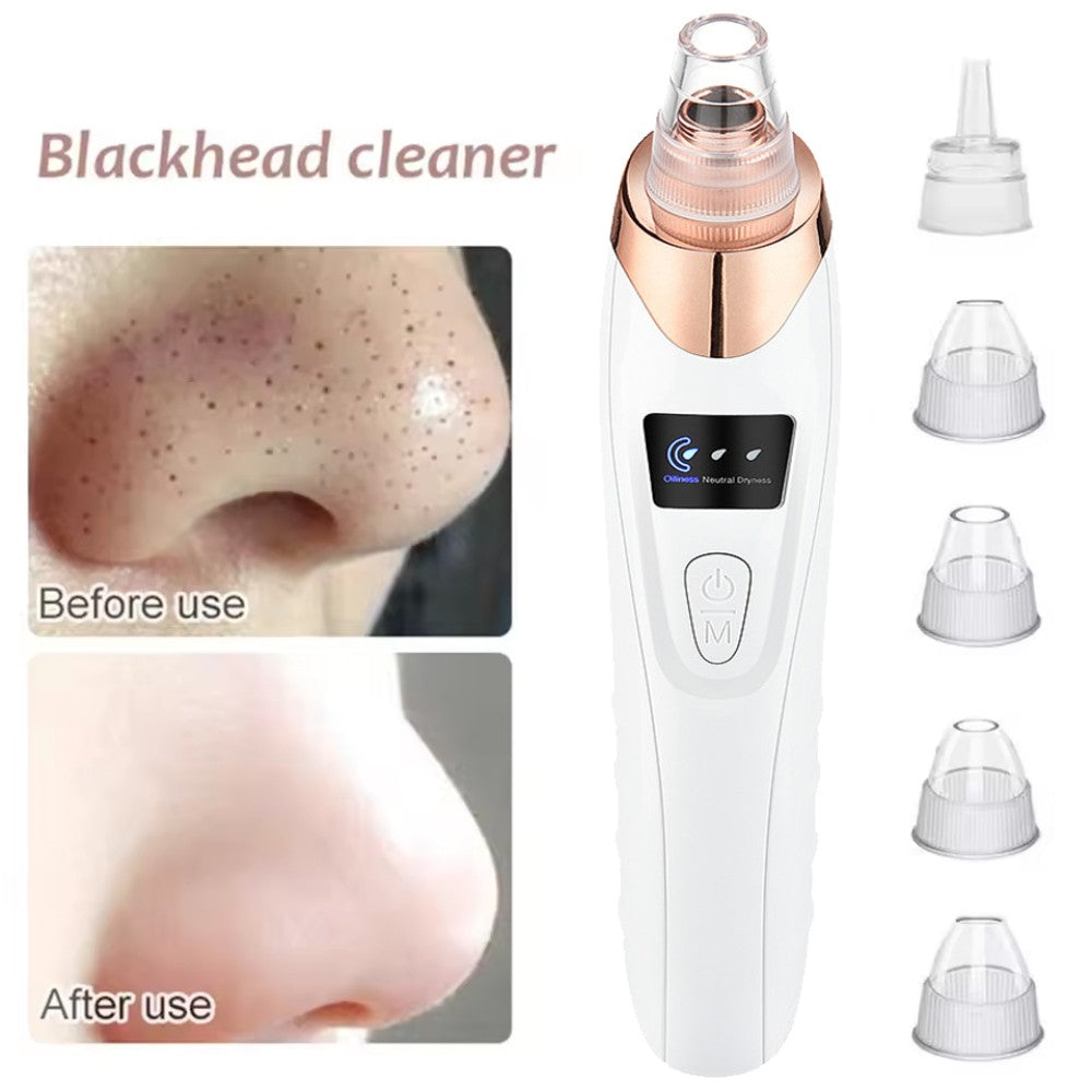 Electric Blackhead Remover Vacuum Pore Cleaner for Face – 5 Suction Heads, USB Rechargeable