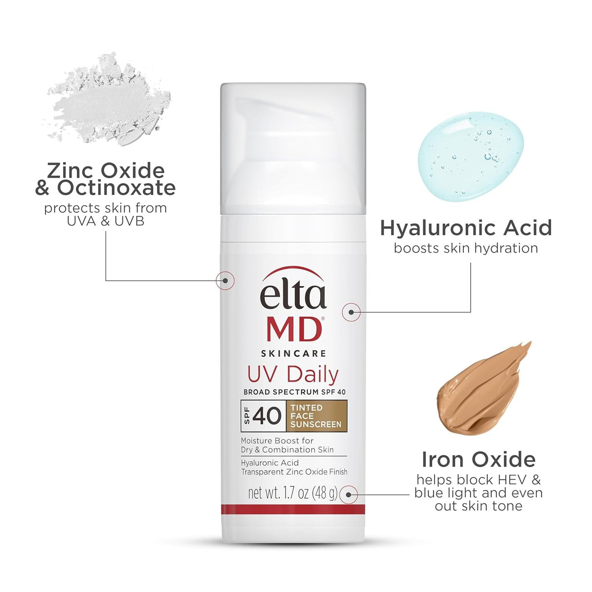 Tinted Facial Sunscreen SPF 40 - Broad Spectrum UV Protection 1.7oz