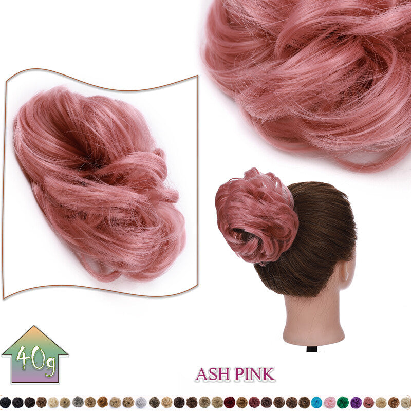 Curly Messy Bun Hair Extension Scrunchie Natural Updo Thick Human Hair