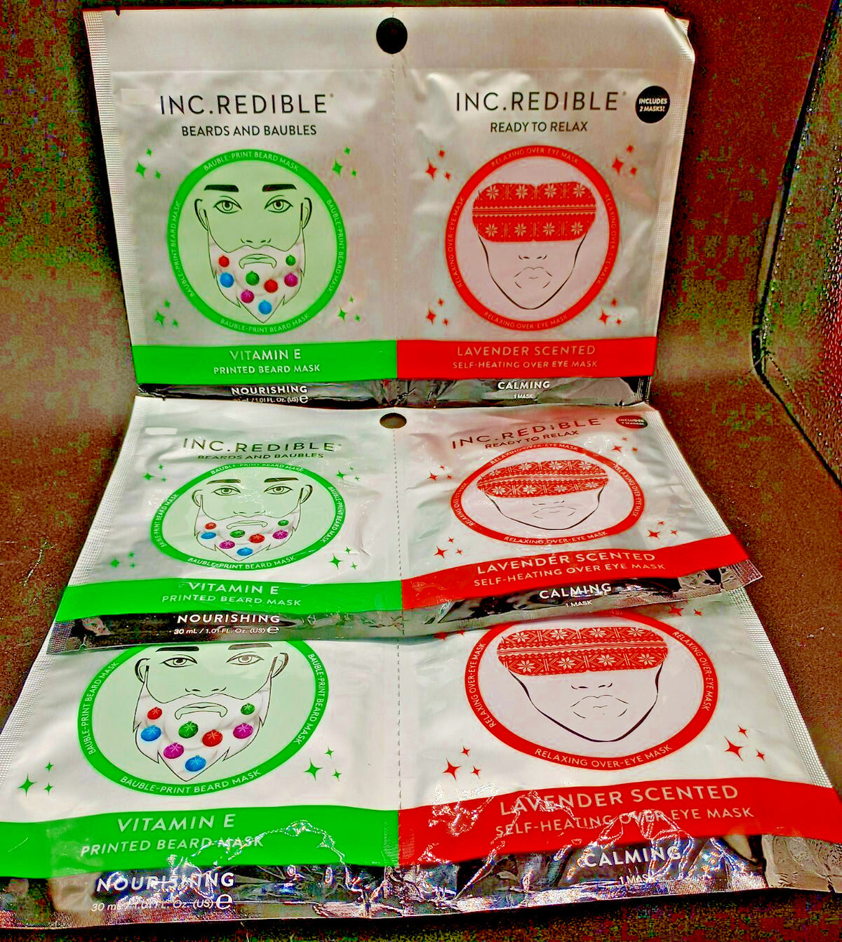 Vitamin E Beard & Eye Mask - Nourishing - 6 Pack