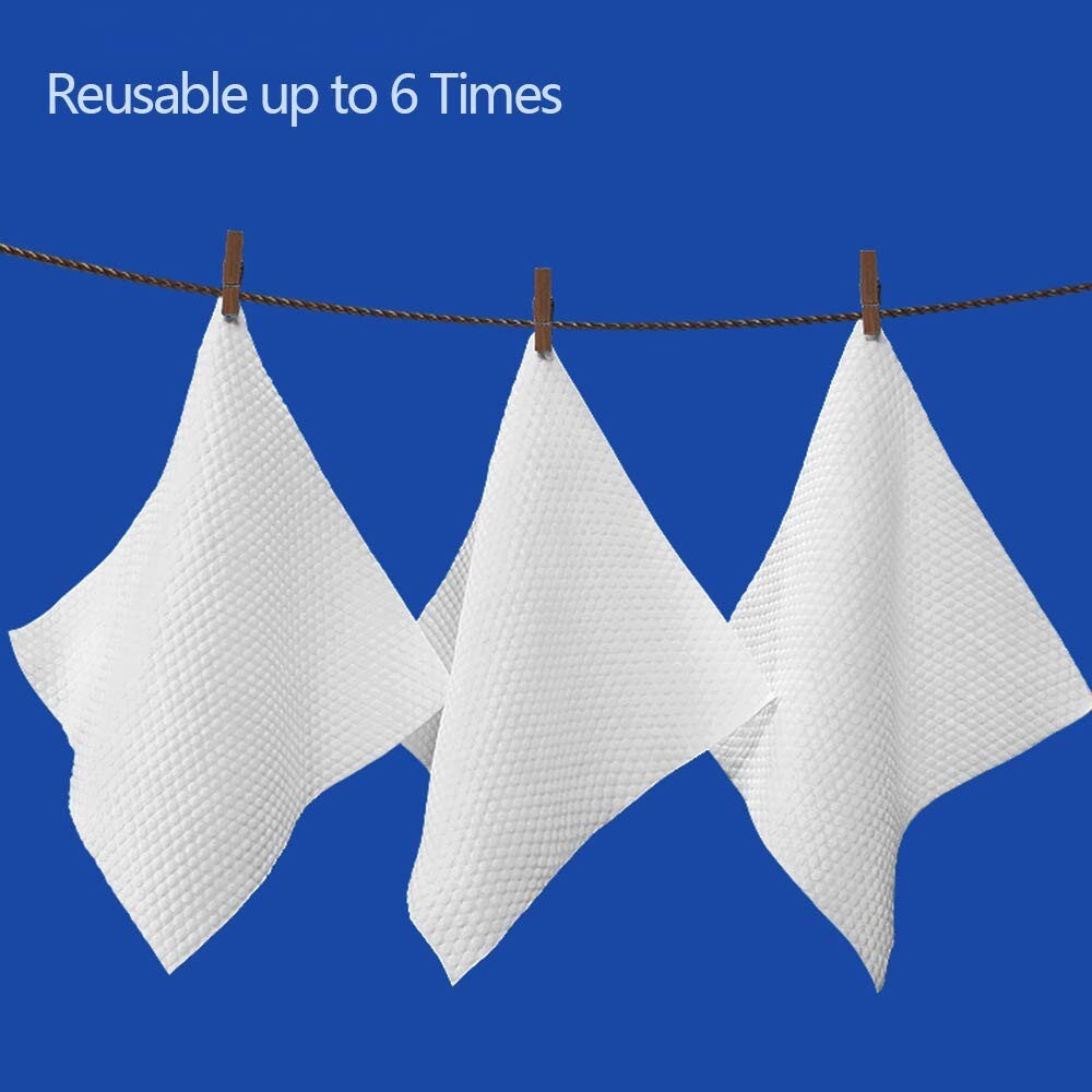Disposable Facial Cotton Wipes - 200 Count, Soft Reusable Dual-Use Pads