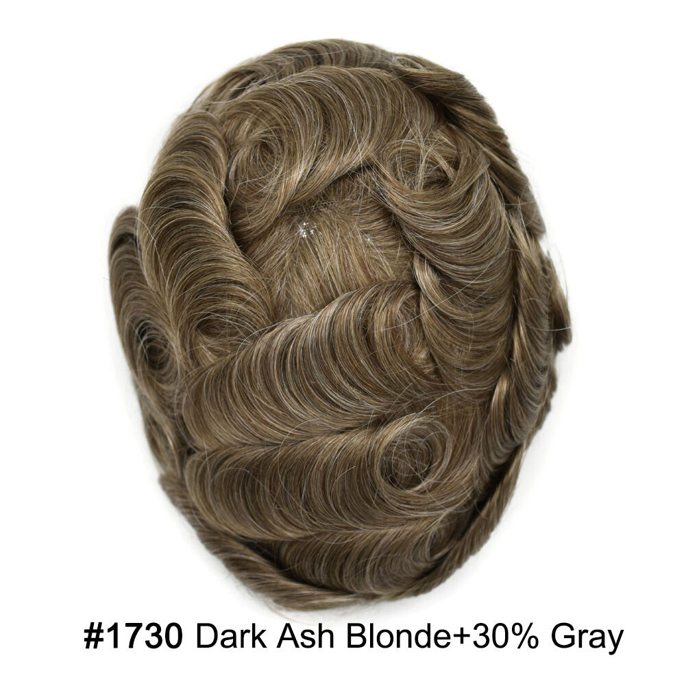 Men's Ultra Thin Skin Hair Replacement Toupee with Human Hair - All Colors & Sizes