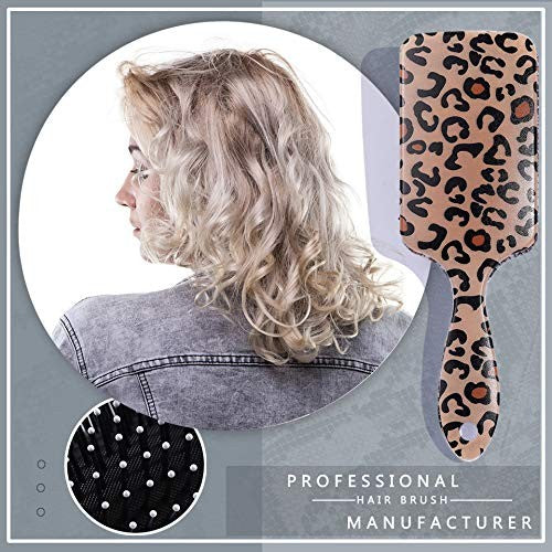 Leopard Print Hair Brush - Detangler, Styling & Drying Comb for All Hair Types