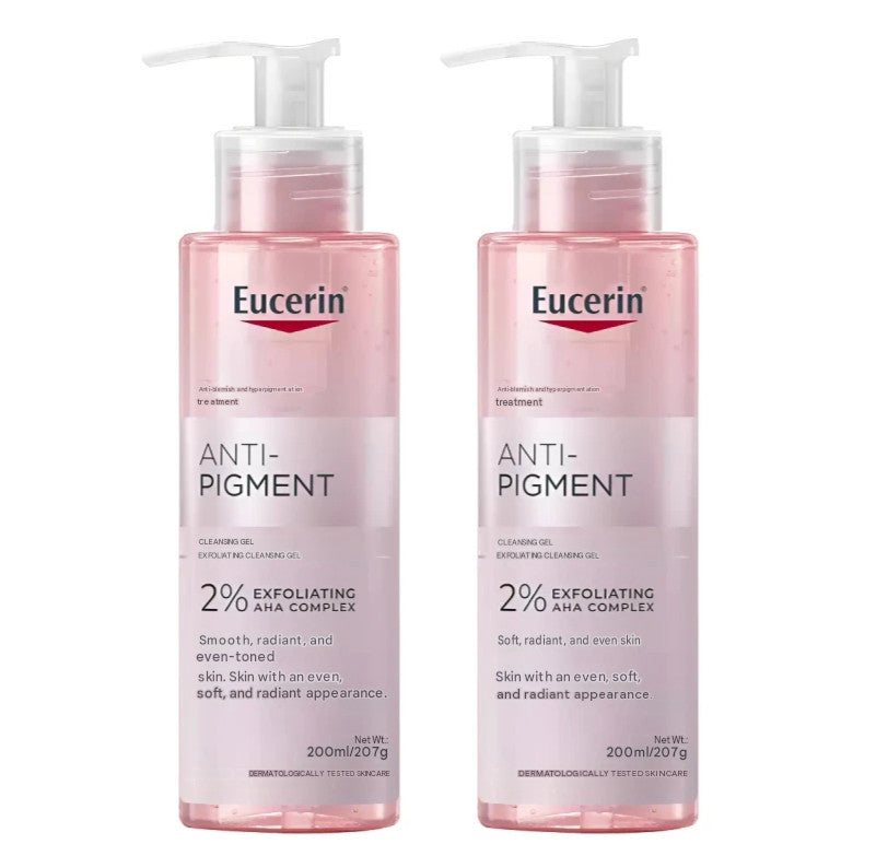 Eucerin Anti-Pigment Cleansing Gel for Dark Spots & Uneven Skin Tone 200ml 2 Pack