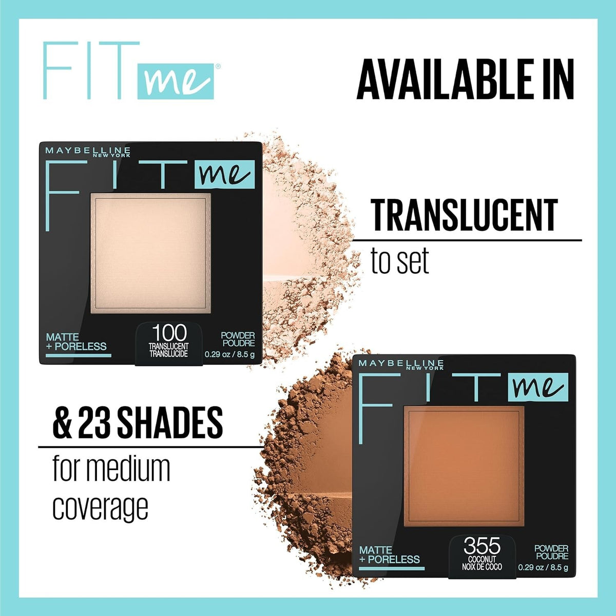 Maybelline Fit Me Matte Poreless Pressed Face Powder Translucent #100