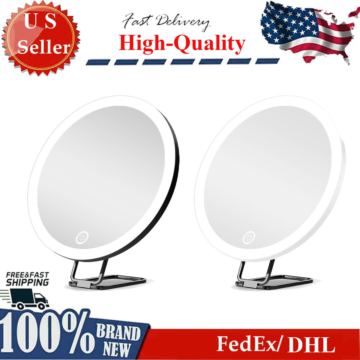 Magnifying Makeup Mirror with Light 30X Double-Sided Dimmable LED