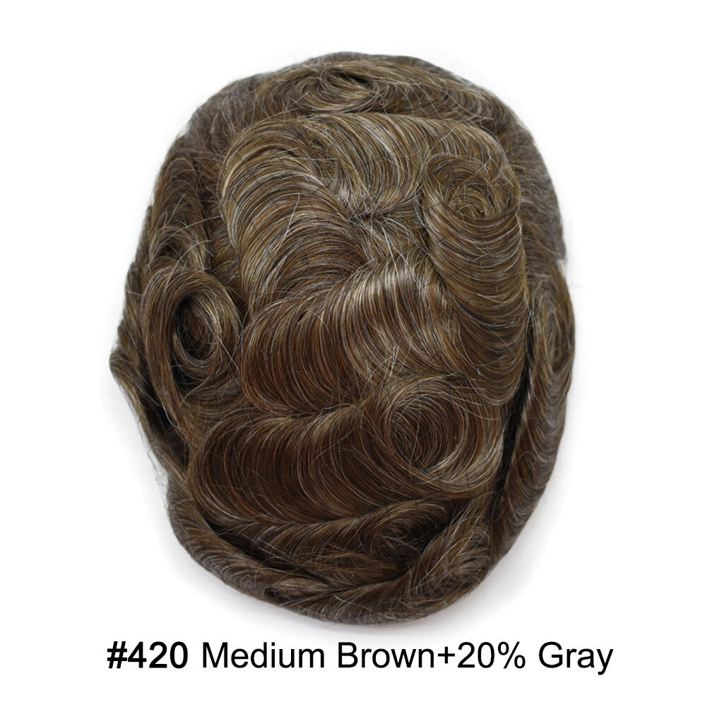 Ultra Thin Skin Hair Replacement System for Men - Natural Hairpiece, 6-10" Sizes & 68 Colors