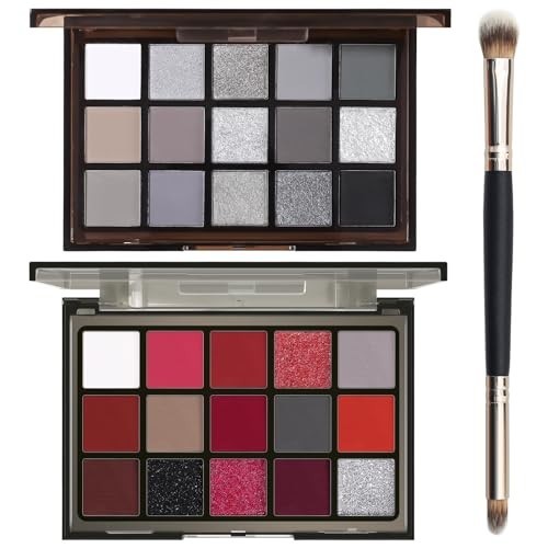 Halloween Eyeshadow Palette Set - Black Red Shimmer Matte Metallic