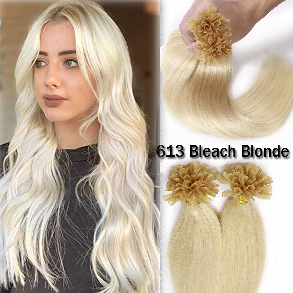 Pre Bonded Keratin Hair Extensions - Human Hair Remy U Tip Thick Strands