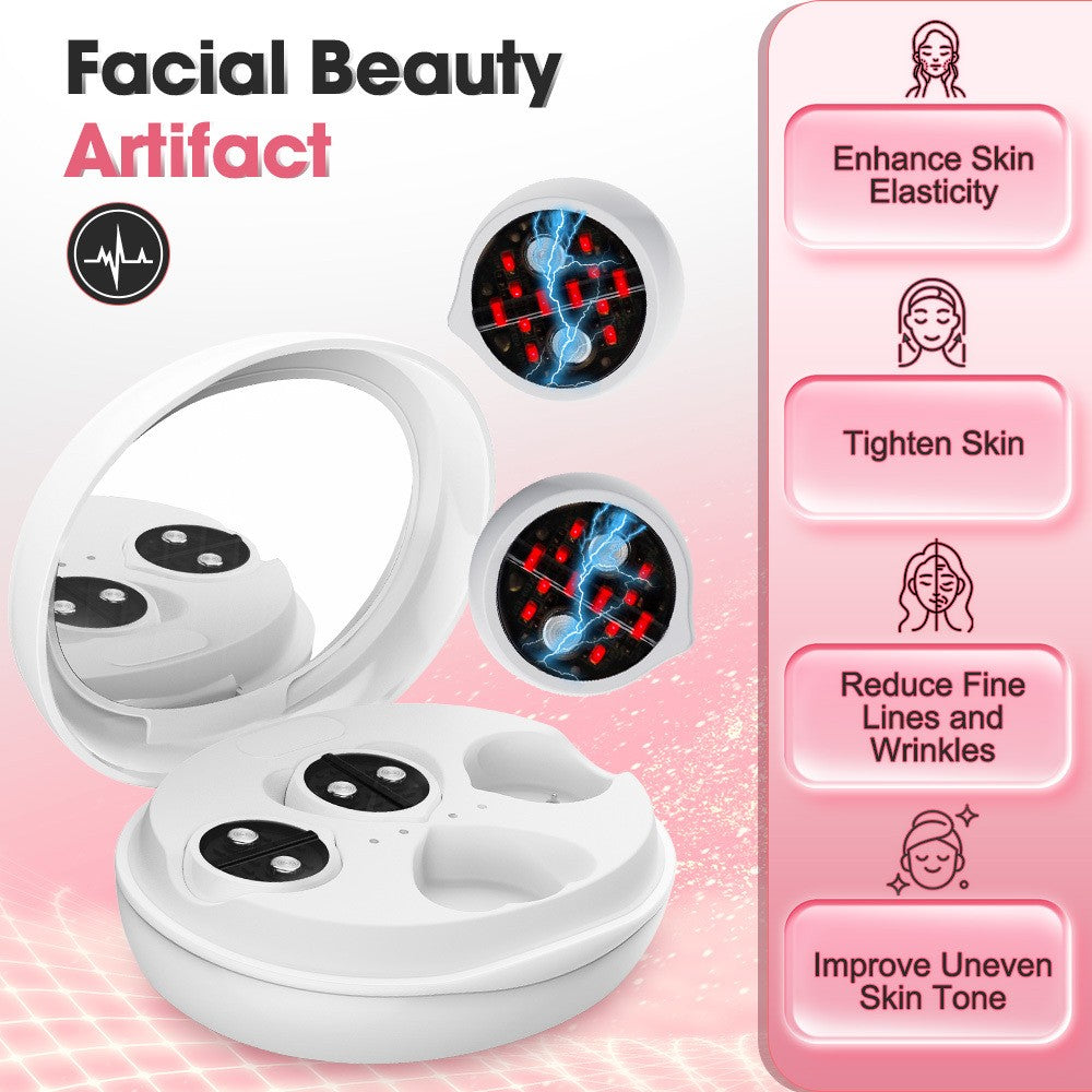 Microcurrent Red Light Therapy Eye & Facial Massager for Dark Circles & Skin Tightening