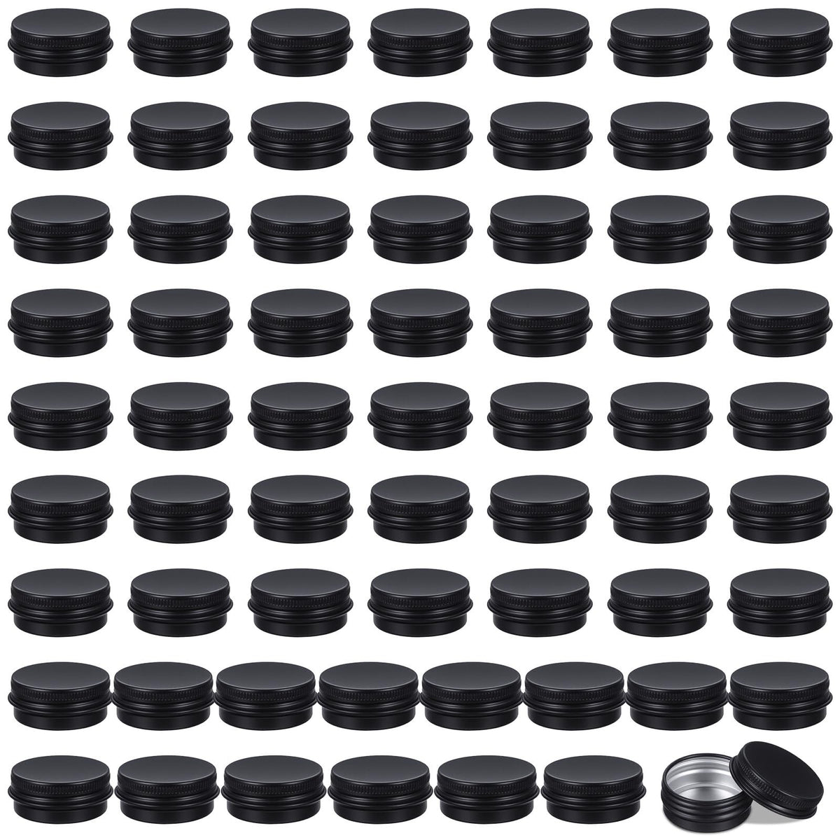 64 Pack 0.5 oz Lip Balm Tin Containers with Lids - Aluminum Round Storage Jars