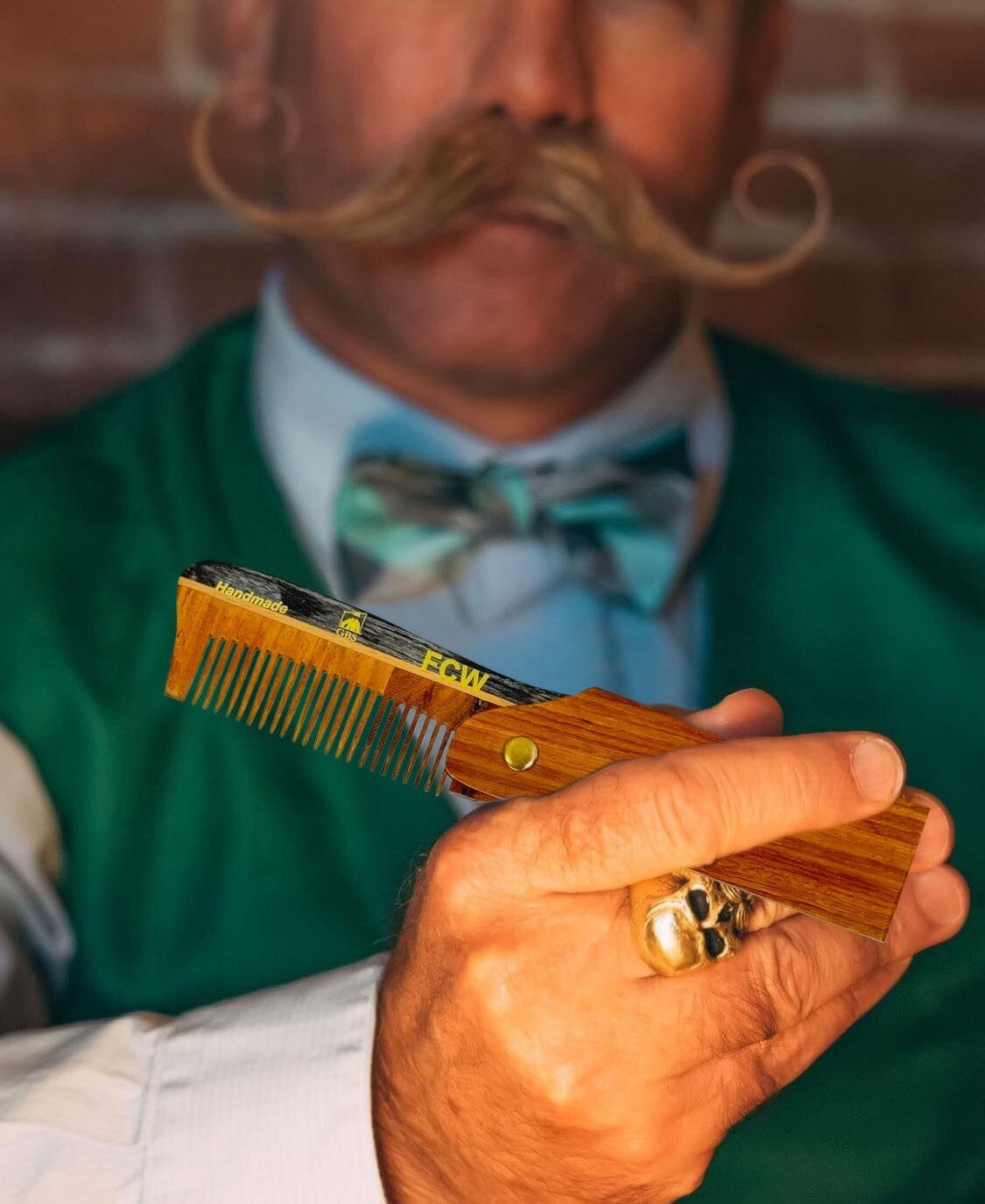 Sandalwood Folding Beard Comb for Travel & Grooming - Natural Wooden Pocket Comb
