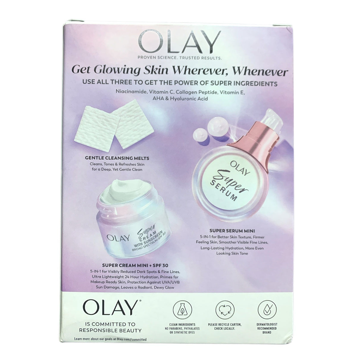 Olay Super Glow 3-Step Skincare System with Hydration & Anti-Aging