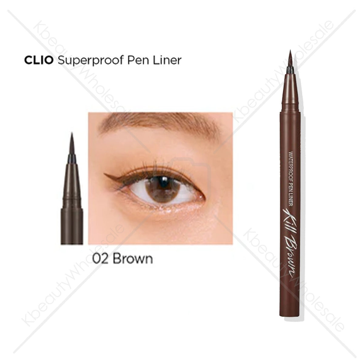 Waterproof Liquid Eyeliner Pen Set - Brown, Smudge-Proof, K-Beauty