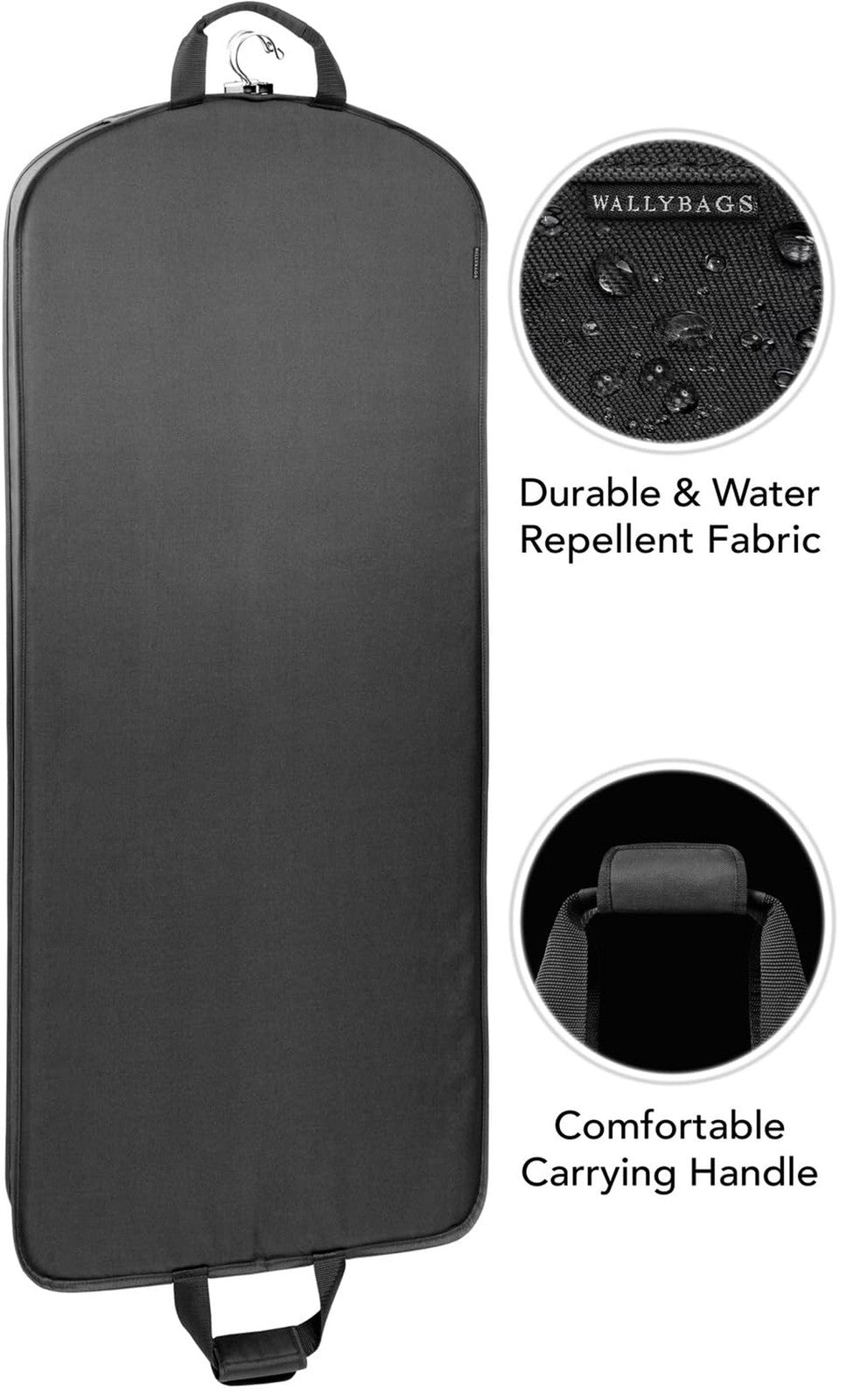 60-Inch Deluxe Travel Garment Bag - Wrinkle-Free, Water-Resistant, Black