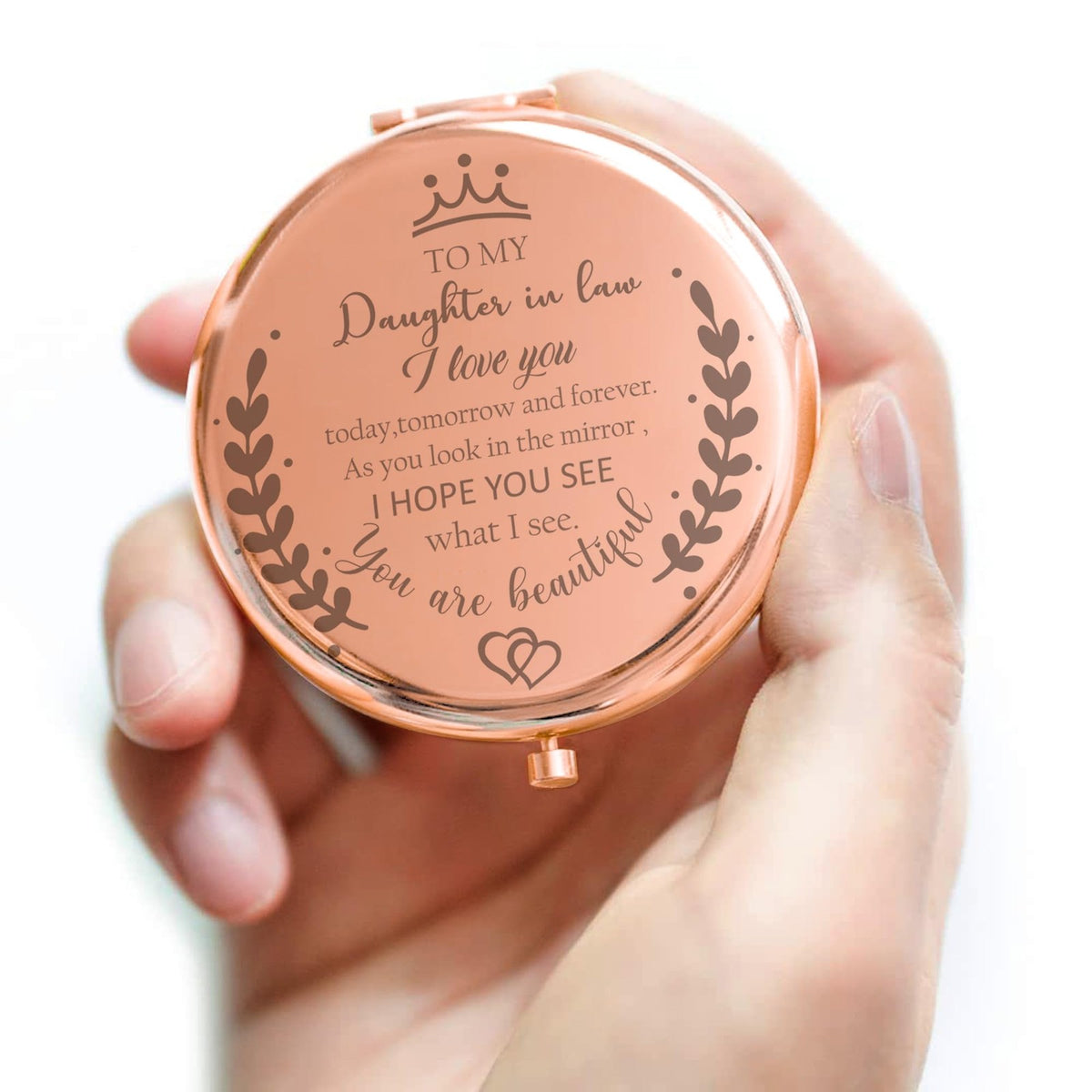 Personalized Daughter-in-Law Compact Mirror Gift from Mother-in-Law Wedding Birthday