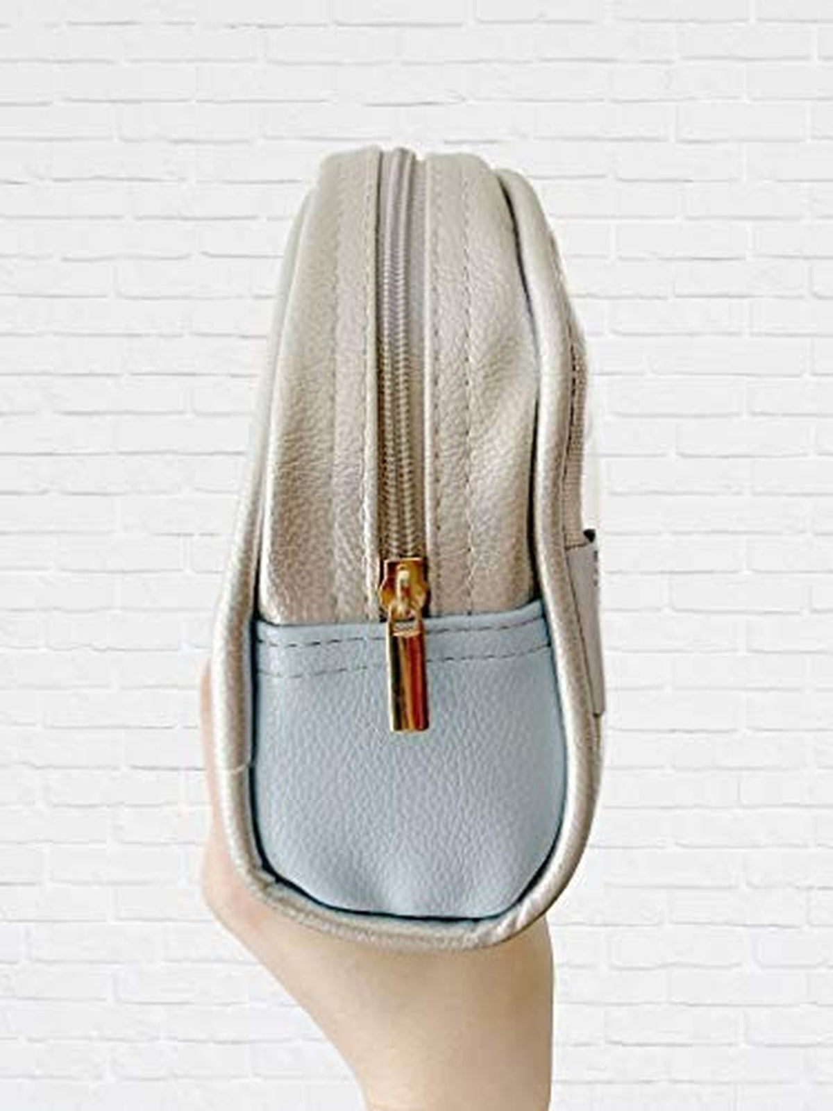 Clear Half Moon Cosmetic Pouch - Small Transparent TSA Travel Bag