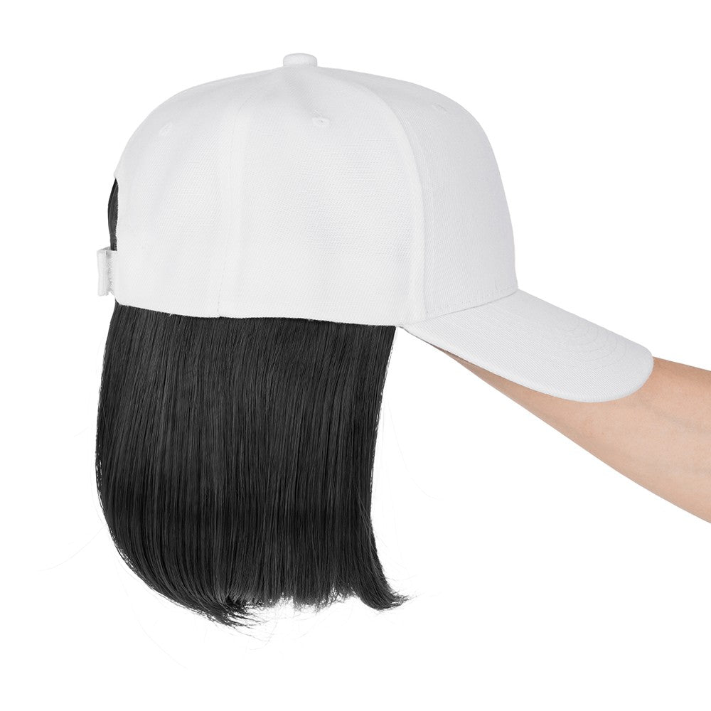 Instant Style 6-Inch Straight Cap Wig with Adjustable Baseball Hat - Synthetic Hair