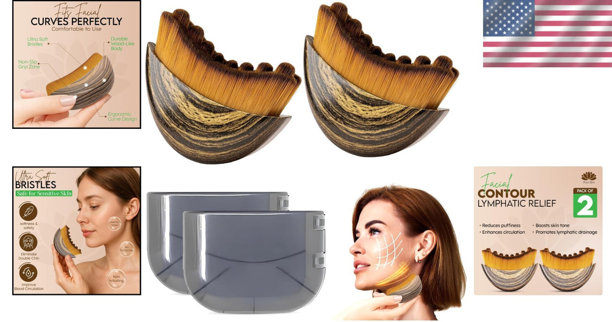 Manual Lymphatic Drainage Face Brush for Sculpting & Glowing Skin
