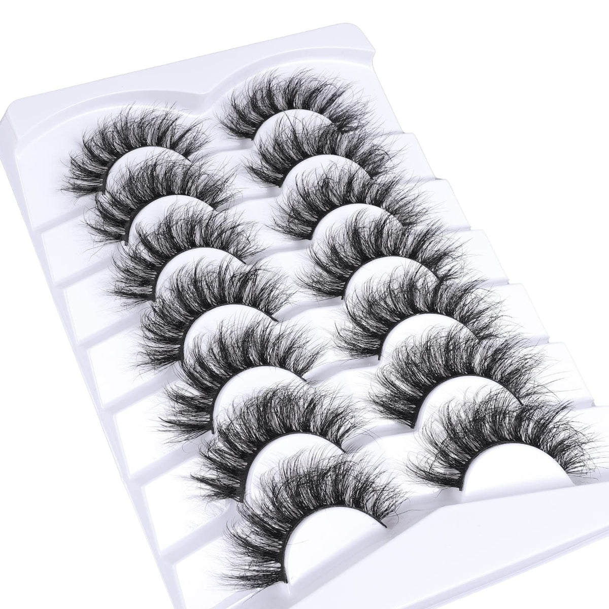 False Eyelashes 8D Fluffy Natural Look - Pack of 7