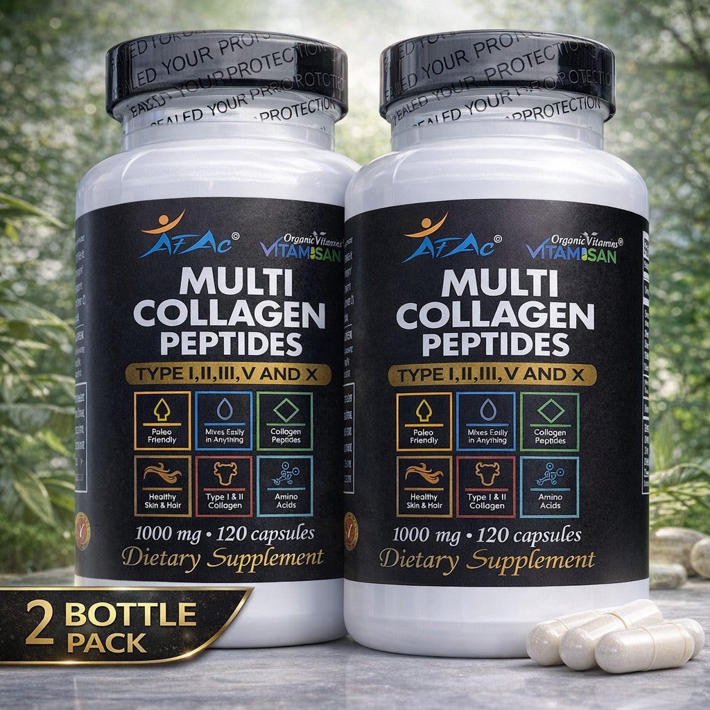 Hydrolyzed Collagen Capsules 1000mg | Multi-Type Collagen Peptides 240-Caps