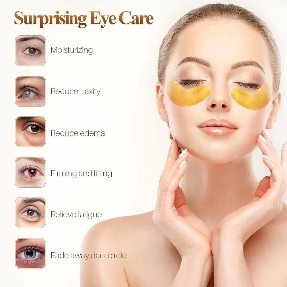 Gold Collagen Eye Masks 100 Pairs - Anti-Aging Dark Circles Puffy Eyes