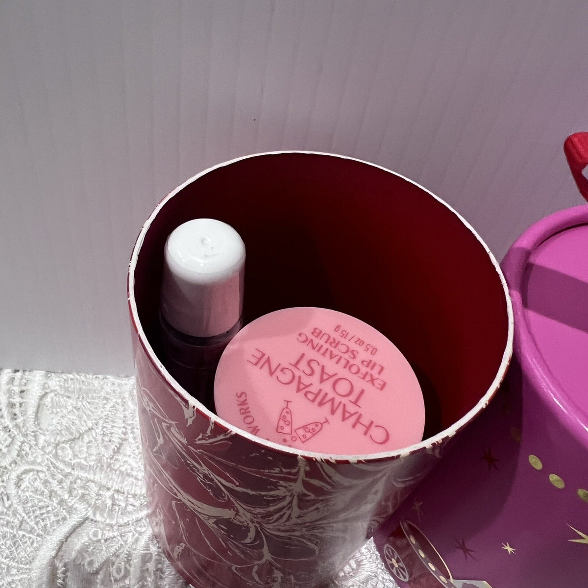 Lip Gloss, Lip Scrub & Lip Mask Gift Set - Champagne Toast 3 Piece