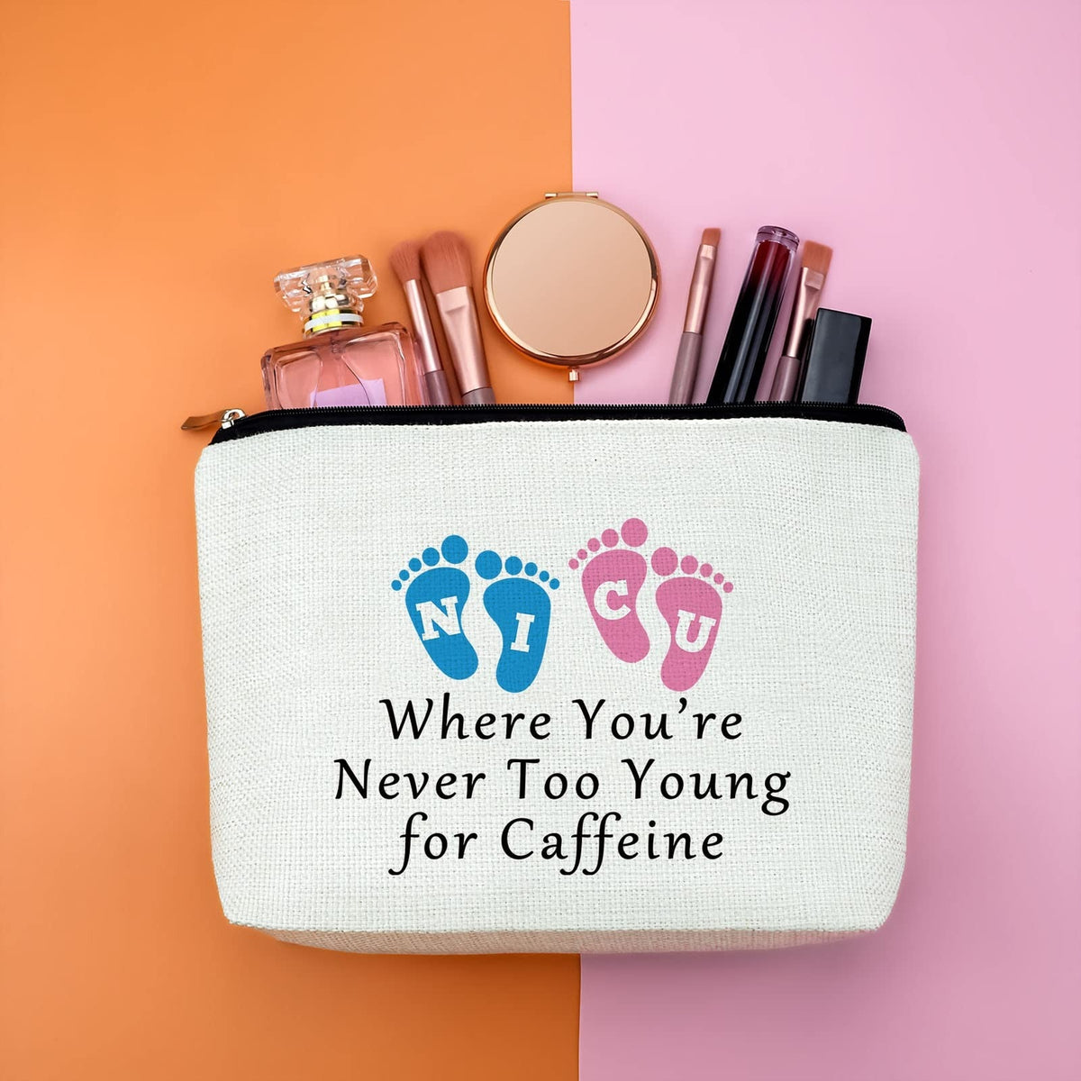 NICU Nurse Gift Makeup Bag for Women - Appreciation, Midwife & Pediatrician Gift
