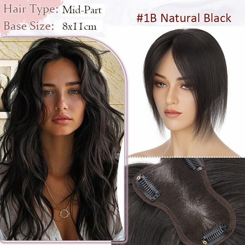 Women Clip-in Hairpiece for Hair Loss & Volume - 100% Remy Human Hair