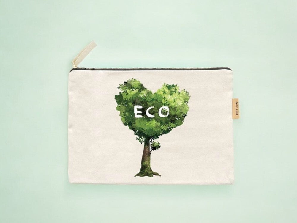 Small Cotton Canvas Cosmetic Zipper Pouch Bag for Makeup & Toiletries