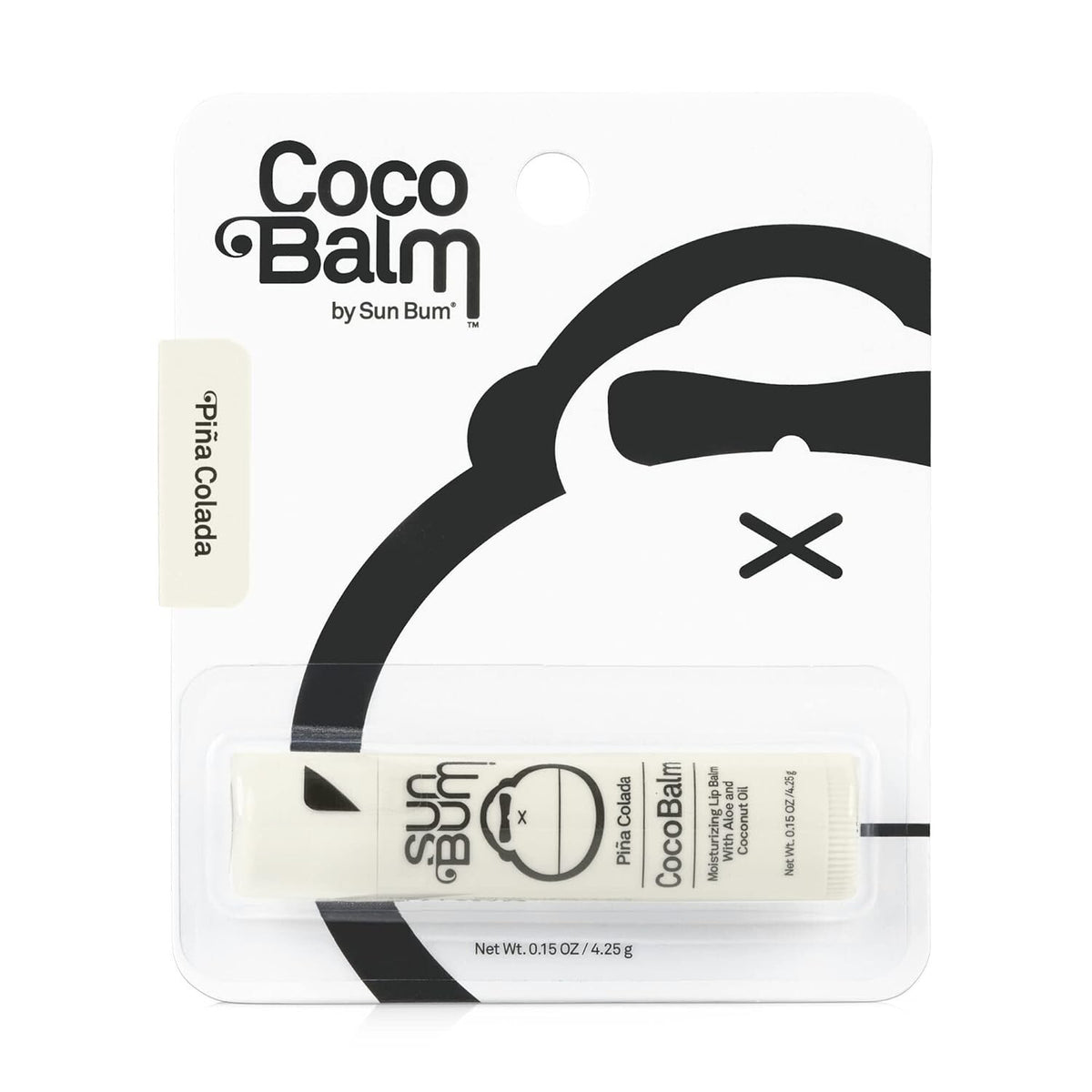 Coco Balm Lip Balm with Aloe and Coconut Oil - Pina Colada Flavor, Moisturizing Lip Treatment
