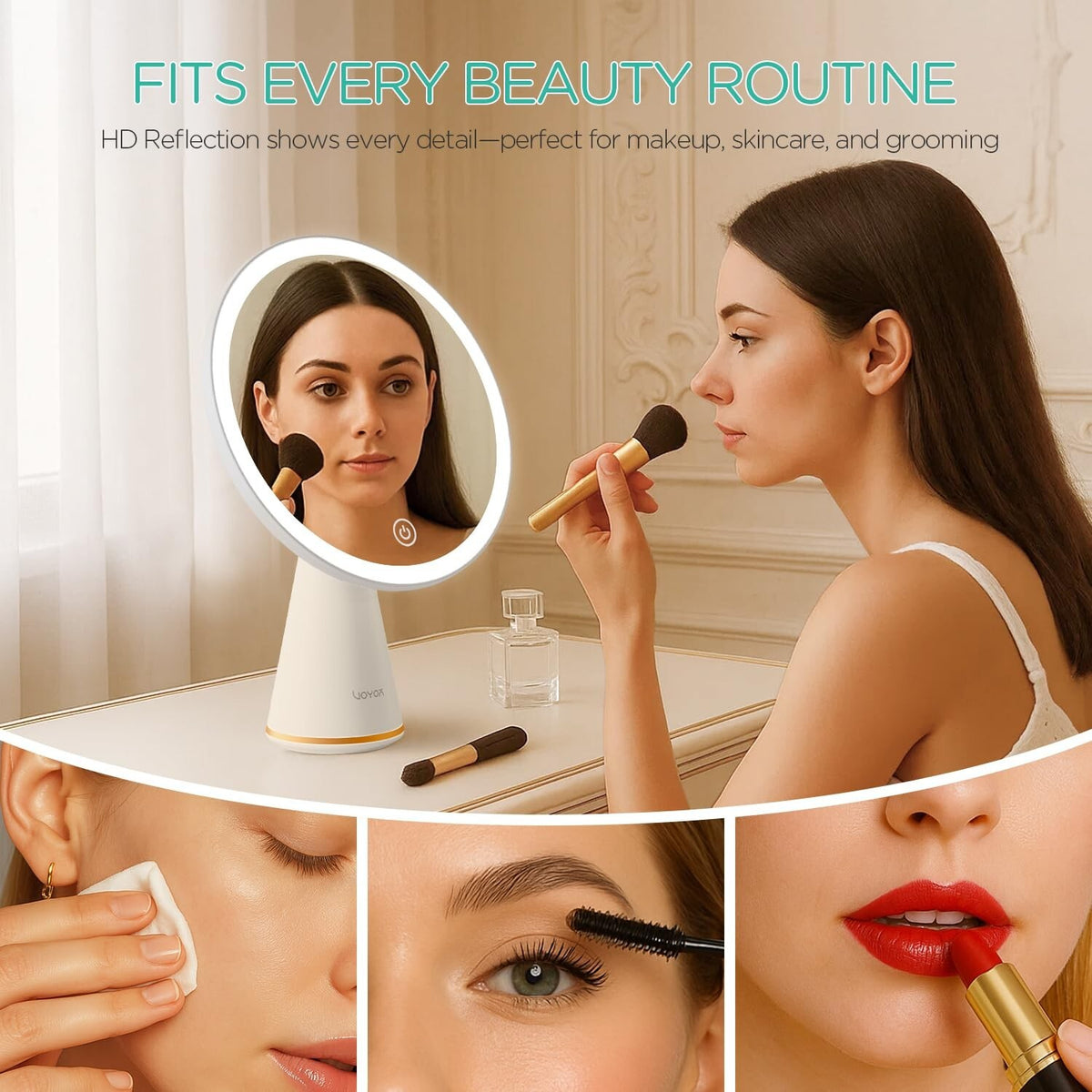 Rechargeable Travel Vanity Mirror with Lights | 3 Brightness Levels