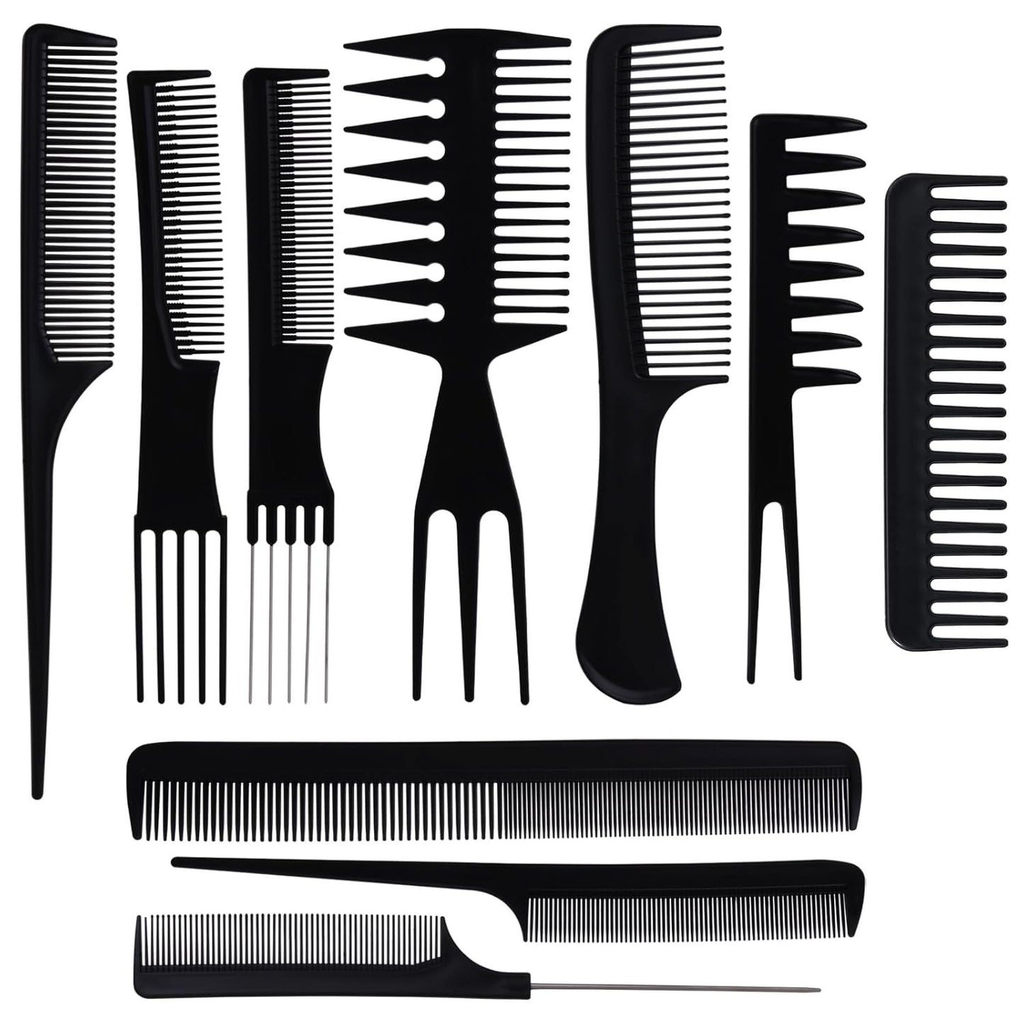 Professional 10-Piece Hair Comb Set for Styling & Volume
