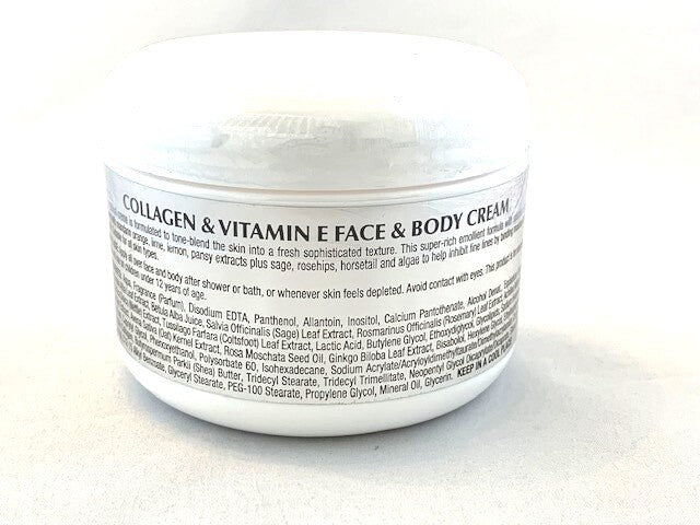Collagen & Vitamin E Face & Body Cream - 8.0oz