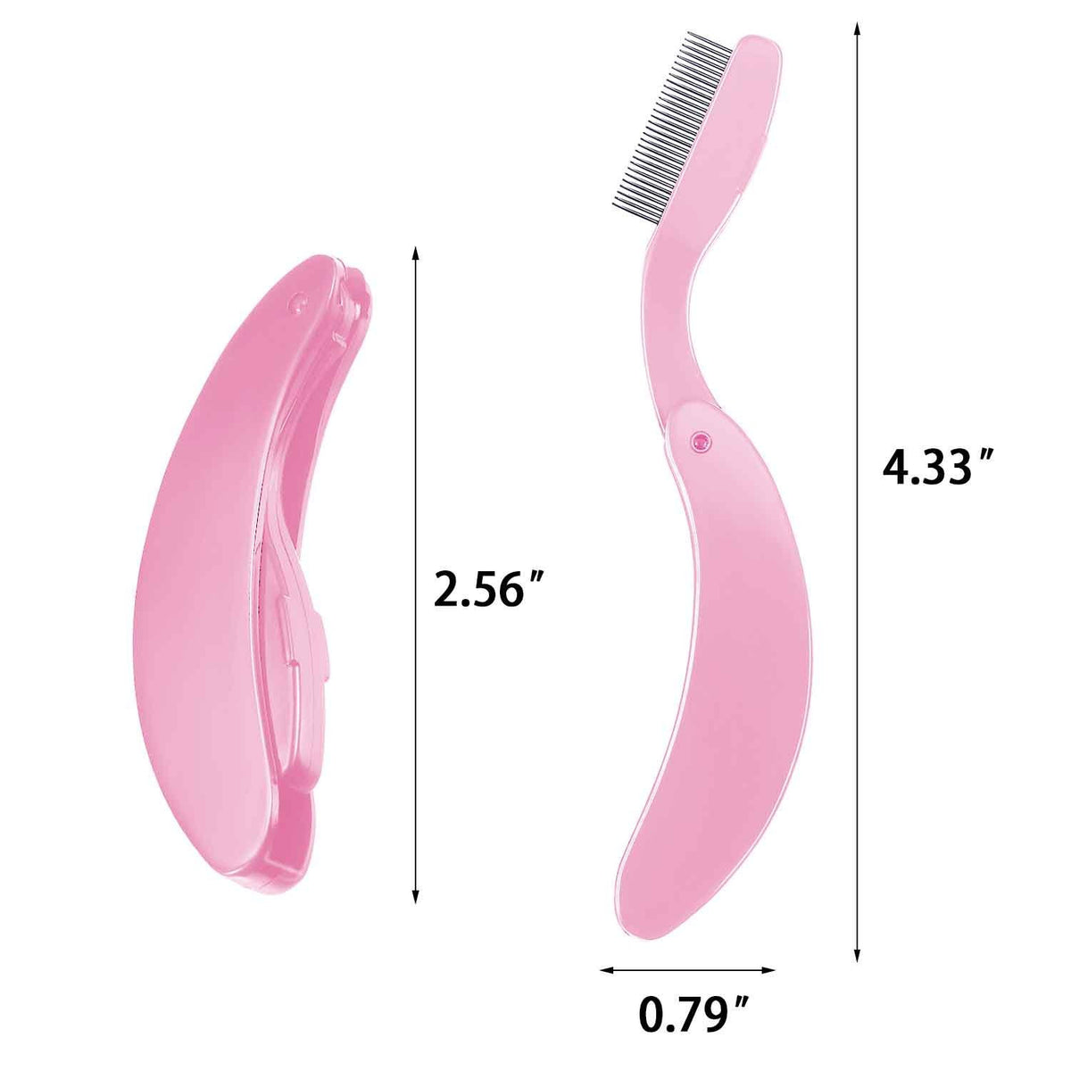 4 Pack Folding Eyelash Comb with Metal Teeth - Eyebrow Separator & Lash Tool