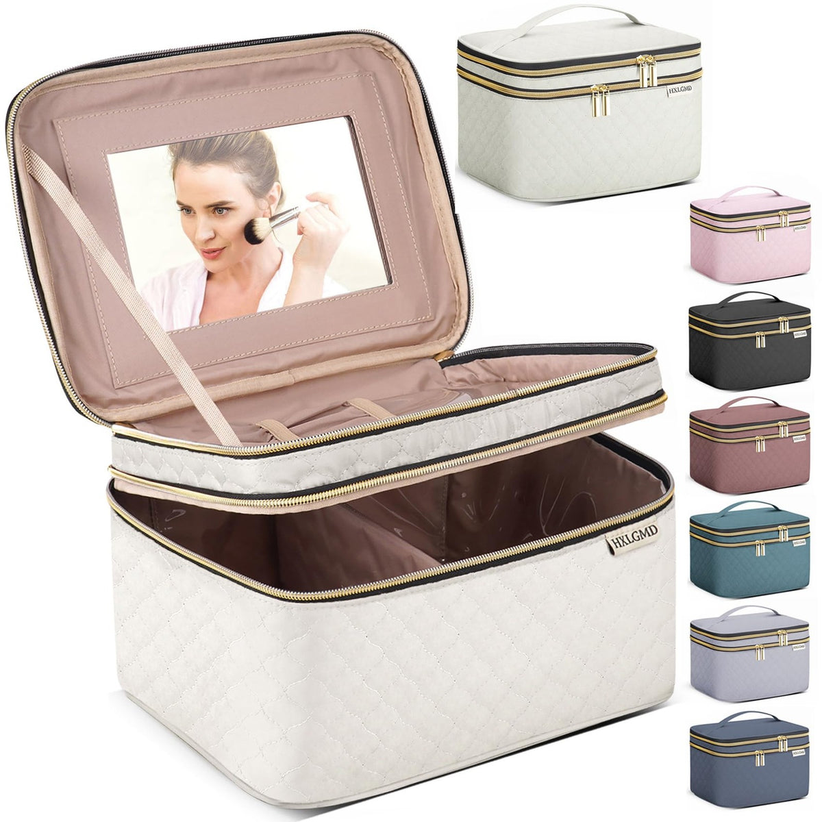 Large Travel Makeup Bag Organizer with Multiple Compartments for Women