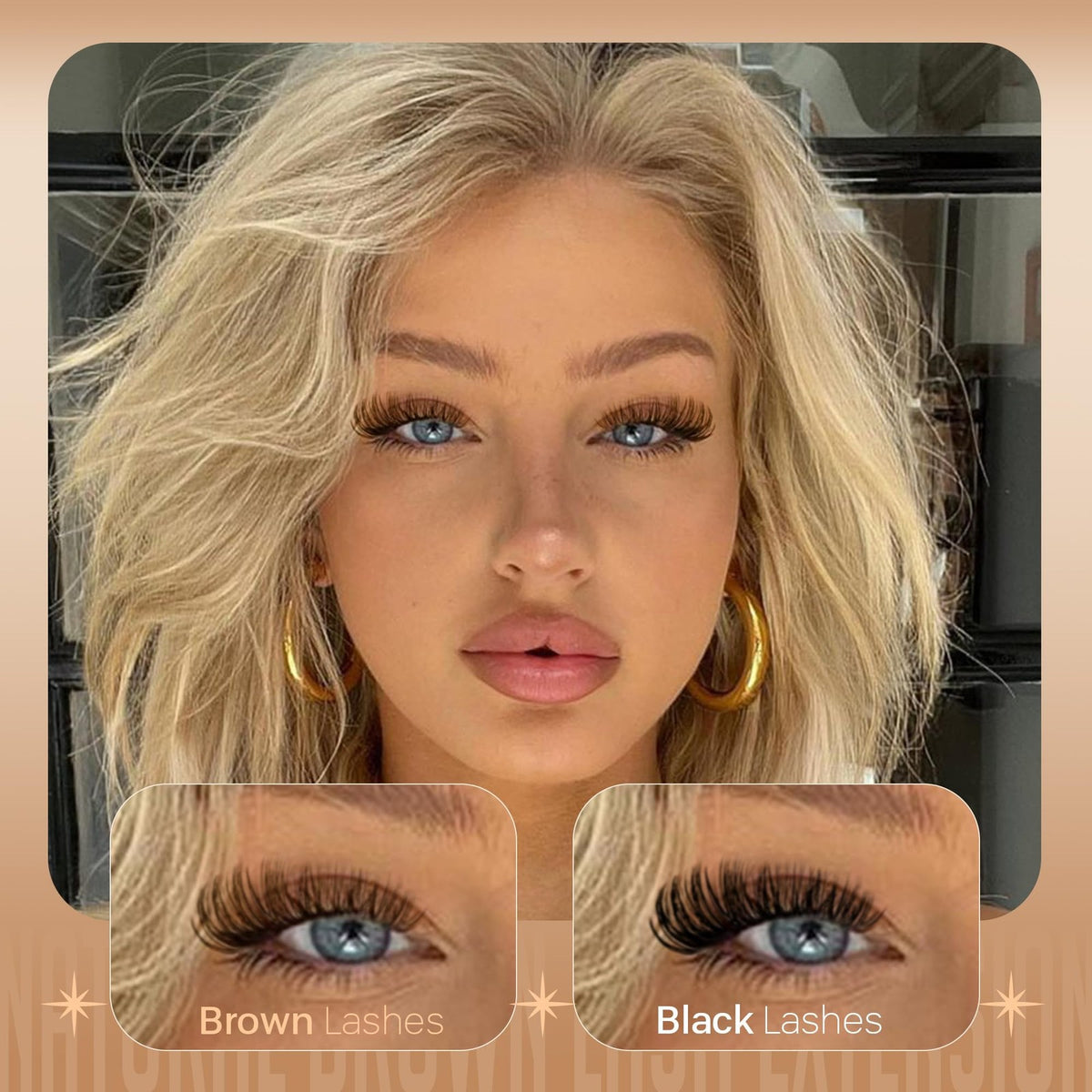Brown Eyelash Clusters Set - 6 Styles Mixed D Curly Lash Extensions 476 pcs