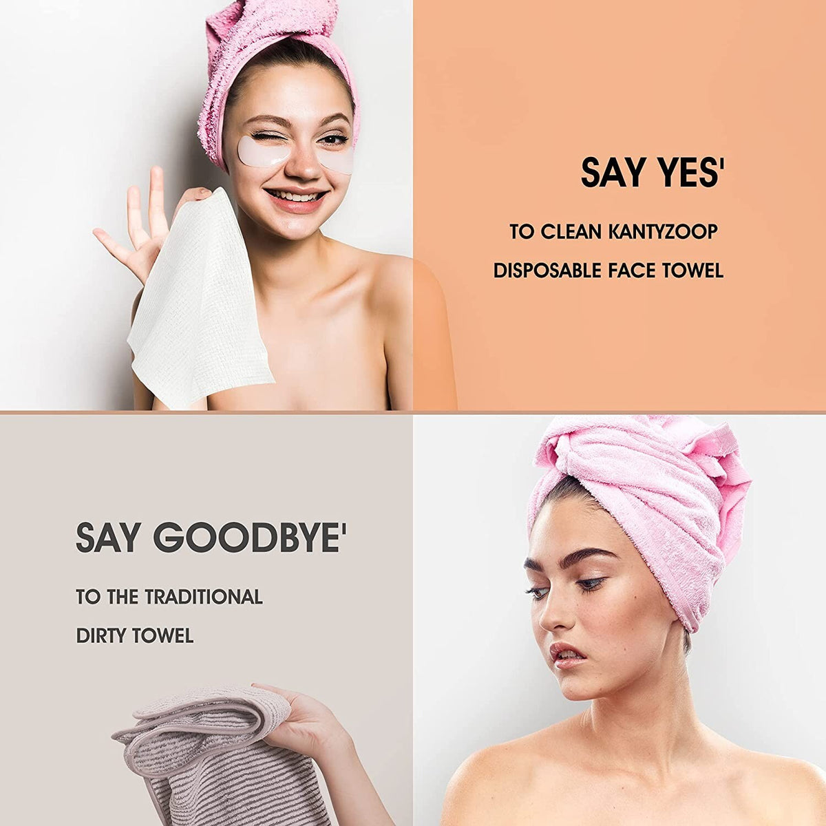 Biodegradable Face Towels – Ultra Soft Makeup Remover Wipes, 60 Count